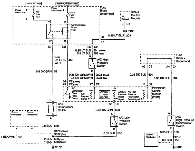 a/c schematic - PerformanceTrucks.net Forums yukon a c compressor wiring diagram 